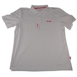Full Send Golf Mens XL White Red Performance Short Sleeve Polo Shirt NEW 3206